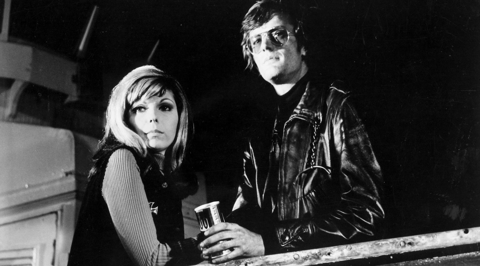 Peter Fonda and Nancy Sinatra in a scene from the 1966 movie The Wild Angels. Fonda made the statement "I know what it's like to be dead," which inspired John Lennon to write "She Said She Said," from the Beatles' 1966 album, Revolver.