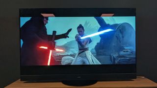 Panasonic MZ2000 with Star Wars: Rise of Skywalker on screen