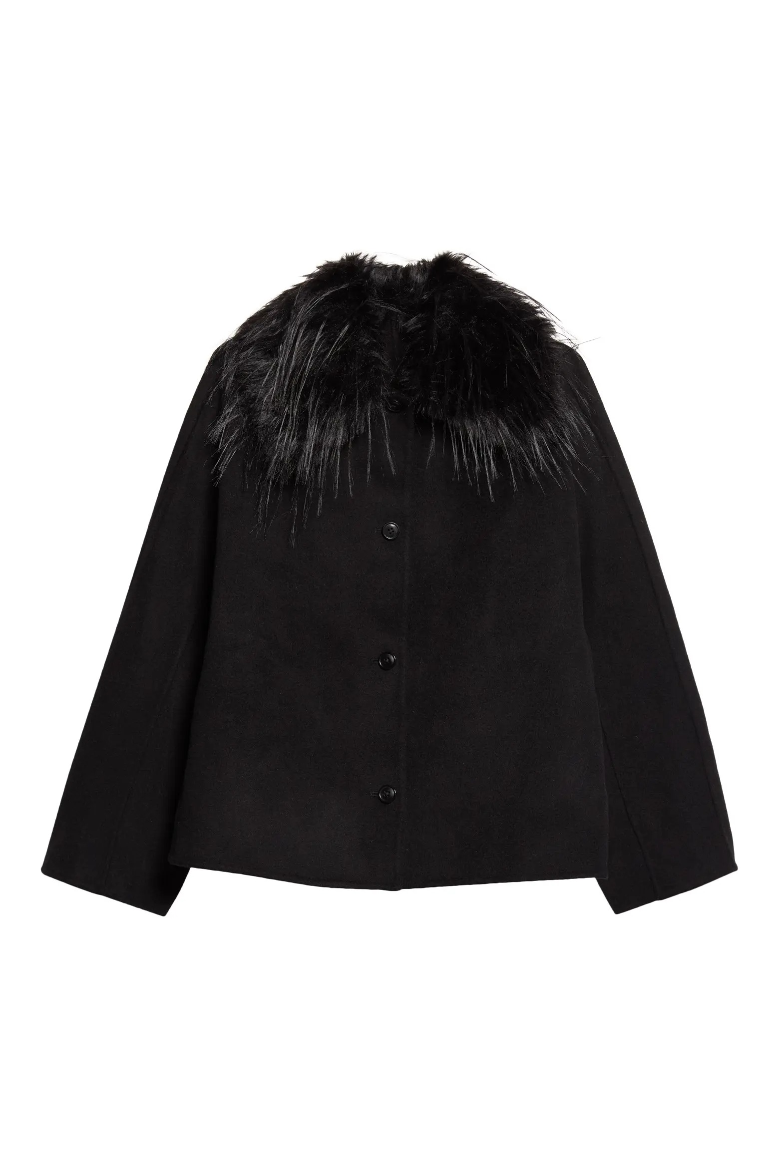 Loulou de Saison, Rafe Faux Fur Collar Wool &amp;amp; Cashmere Jacket