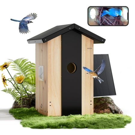 Tt Nature Smart Bird House With Camera Solar-Powered,perfect Viewing Bird Nesting and Hatching,ideal Gift for Bird Lovers
