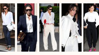 Victoria Beckham wearing a white shirt