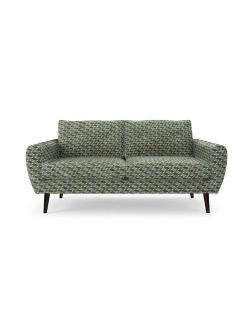 Jack 3 Seat Sofa in Multi Green Lattice Velvet