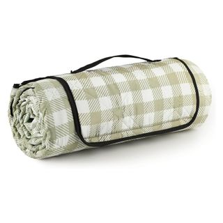 Green gingham picnic blanket
