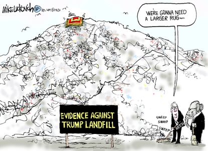 Political Cartoon U.S. GOP Evidence Against Trump Mitch McConnell Landfill