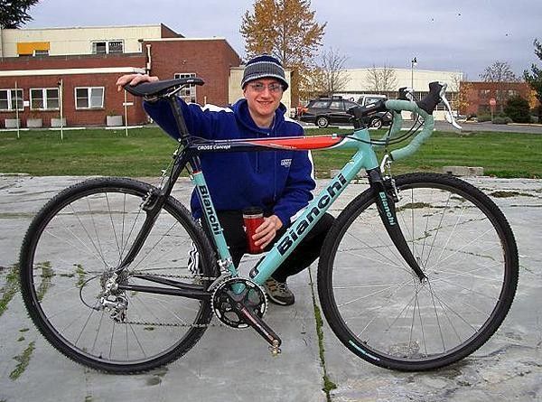 A man and his dog - Russell Stevenson and his Bianchi Cross Concept.