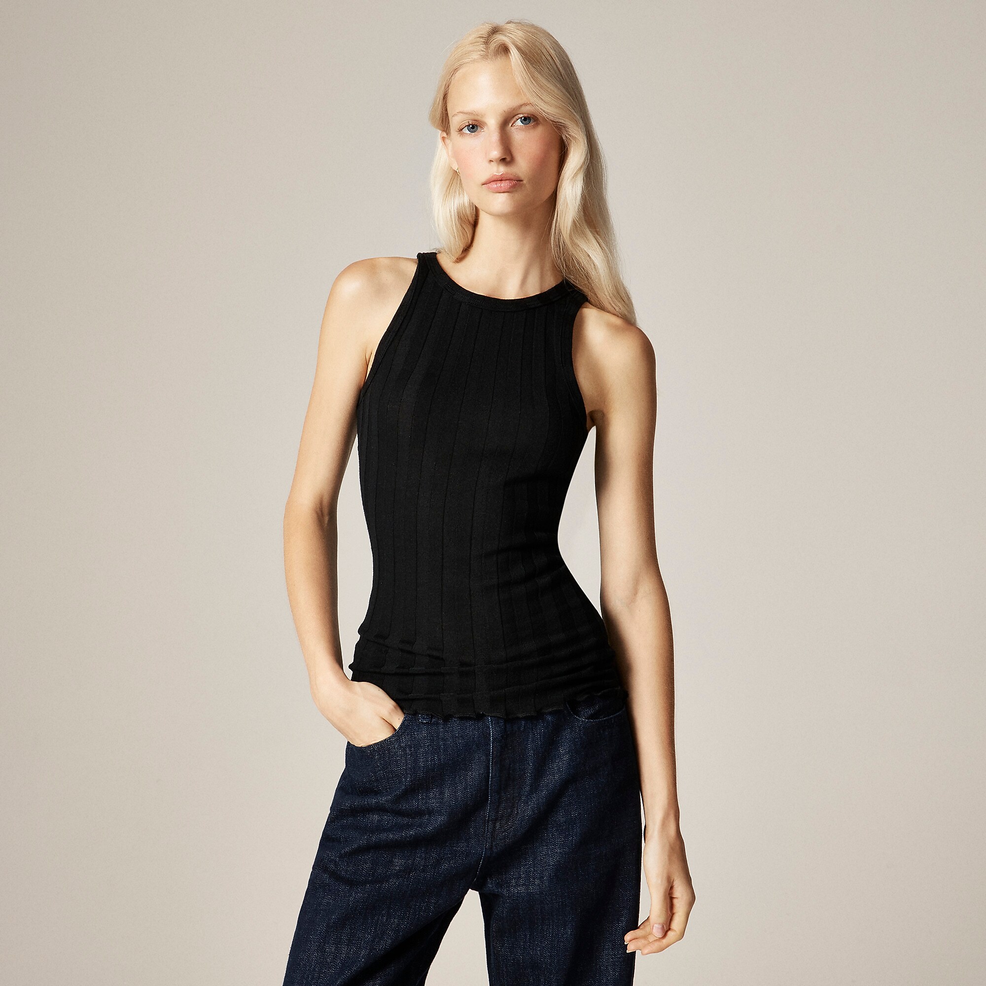 jcrew, Alex Eagle X J.crew Ribbed Shell Tank Top in Merino Wool