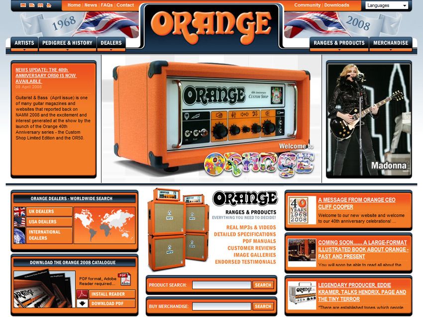 New website for Orange Amps MusicRadar