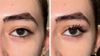 Before and after images of L'Oréal's Telescopic Mascara