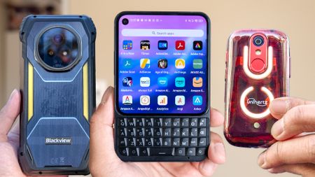 Off-brand phones held in the hand.