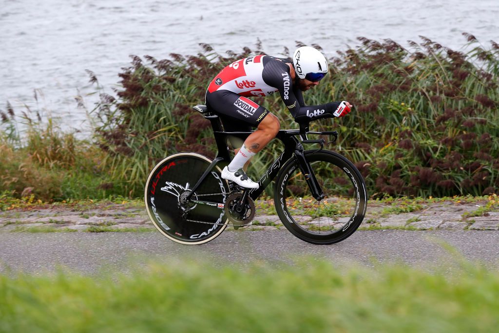 LELYSTAD NETHERLANDS AUGUST 31 Thomas De Gendt of Belgium and Team Lotto Soudal competes during the 17th Benelux Tour 2021 Stage 2 a 111km Individual Time Trial stage from Lelystad to Lelystad ITT BeneluxTour on August 31 2021 in Lelystad Netherlands Photo by Bas CzerwinskiGetty Images