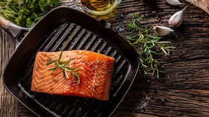 Salmon fillet on a grill