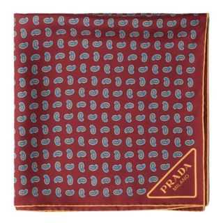 Prada Branded paisley-pattern square silk scarf