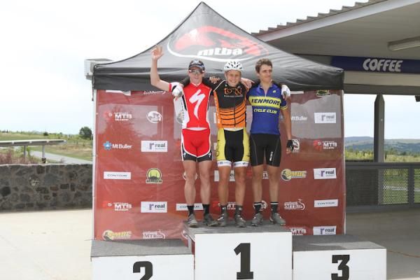 U19 men's podium: Ben Bradley, Billy Sewell, Benjamine Forbes