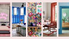  composite of colourful interiors 