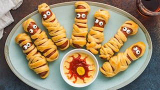 Air fryer mummy hot dogs
