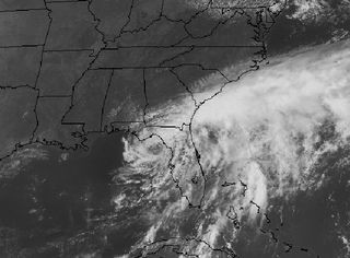 Tropical Storm Debby satellite image.