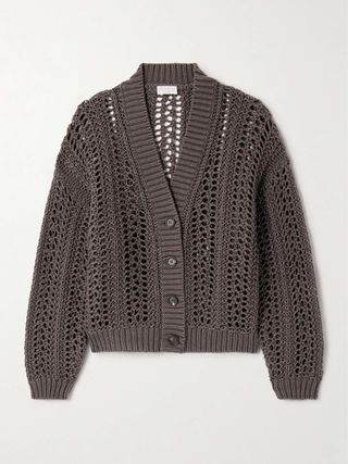 Open-Knit Cotton Cardigan