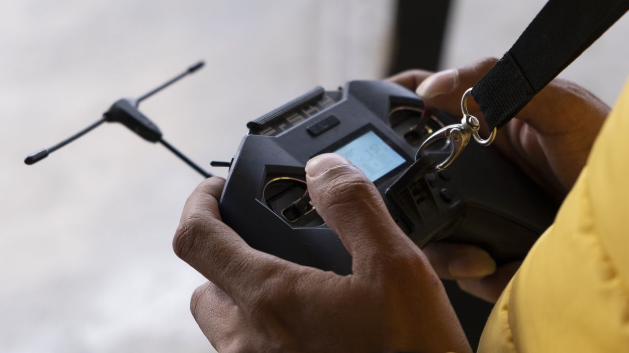The GoPro Hero 10 Black Bones camera on an FPV drone
