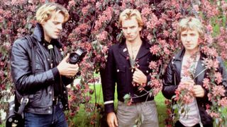Photo of POLICE; L to R: Stewart Copeland, Sting, Andy Summers