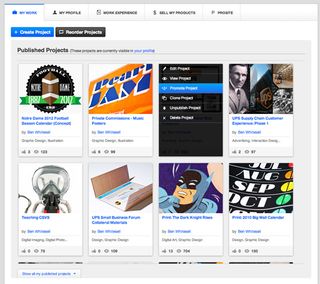 Behance offers intergrated tools to help you promote your project and help generate a buzz