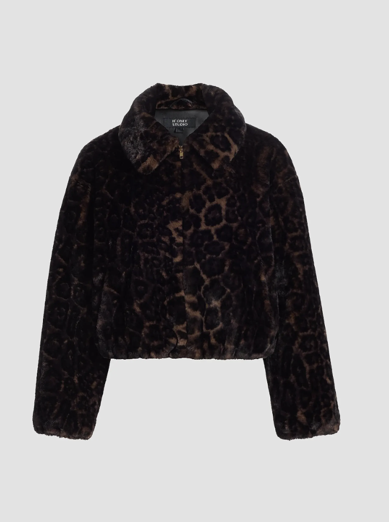 If Only Studio, Leopard Print Short Faux-Fur Coat (Was $278)