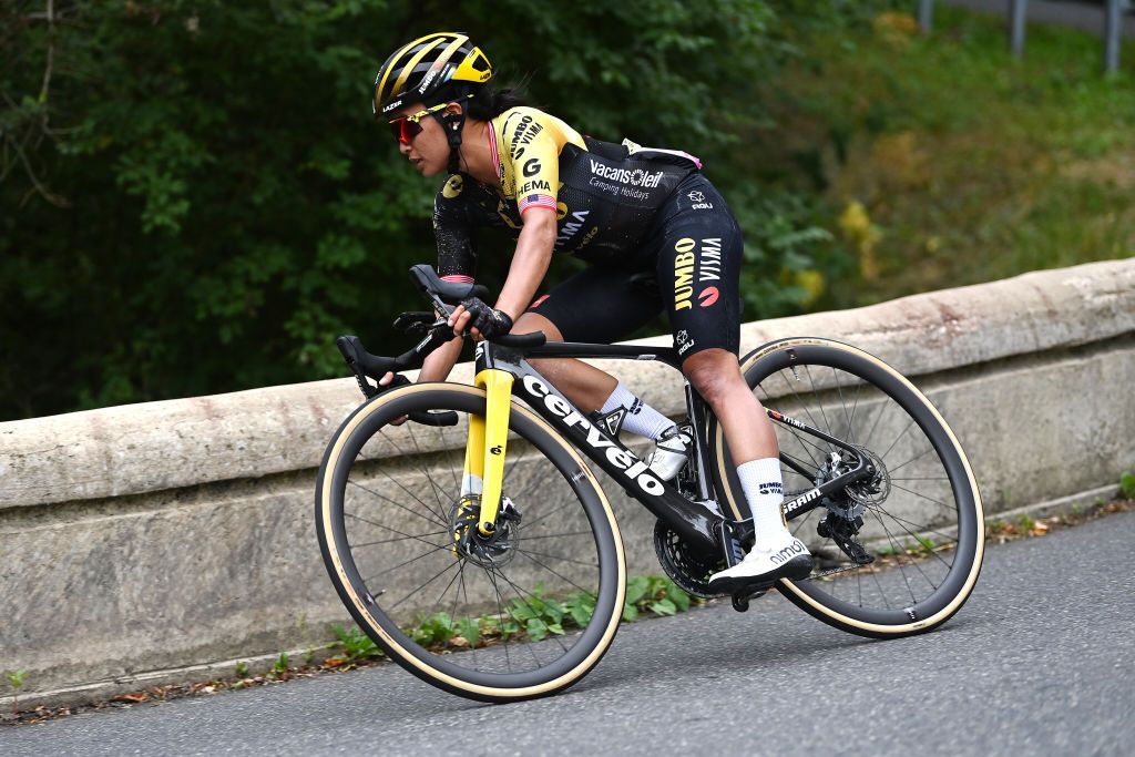 Coryn Labecki of Jumbo-Visma competes during stage 4 of the 2023 Tour de France Femmes