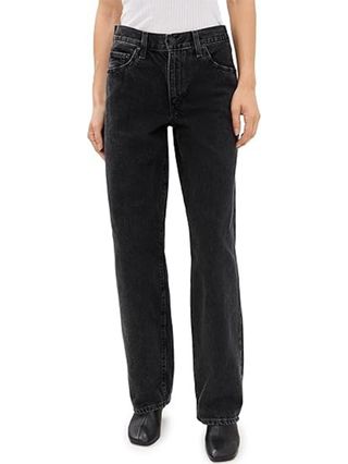 Levi Damen Baggy Dad Jeans, Barn Stone Boot, Schwarz, 27