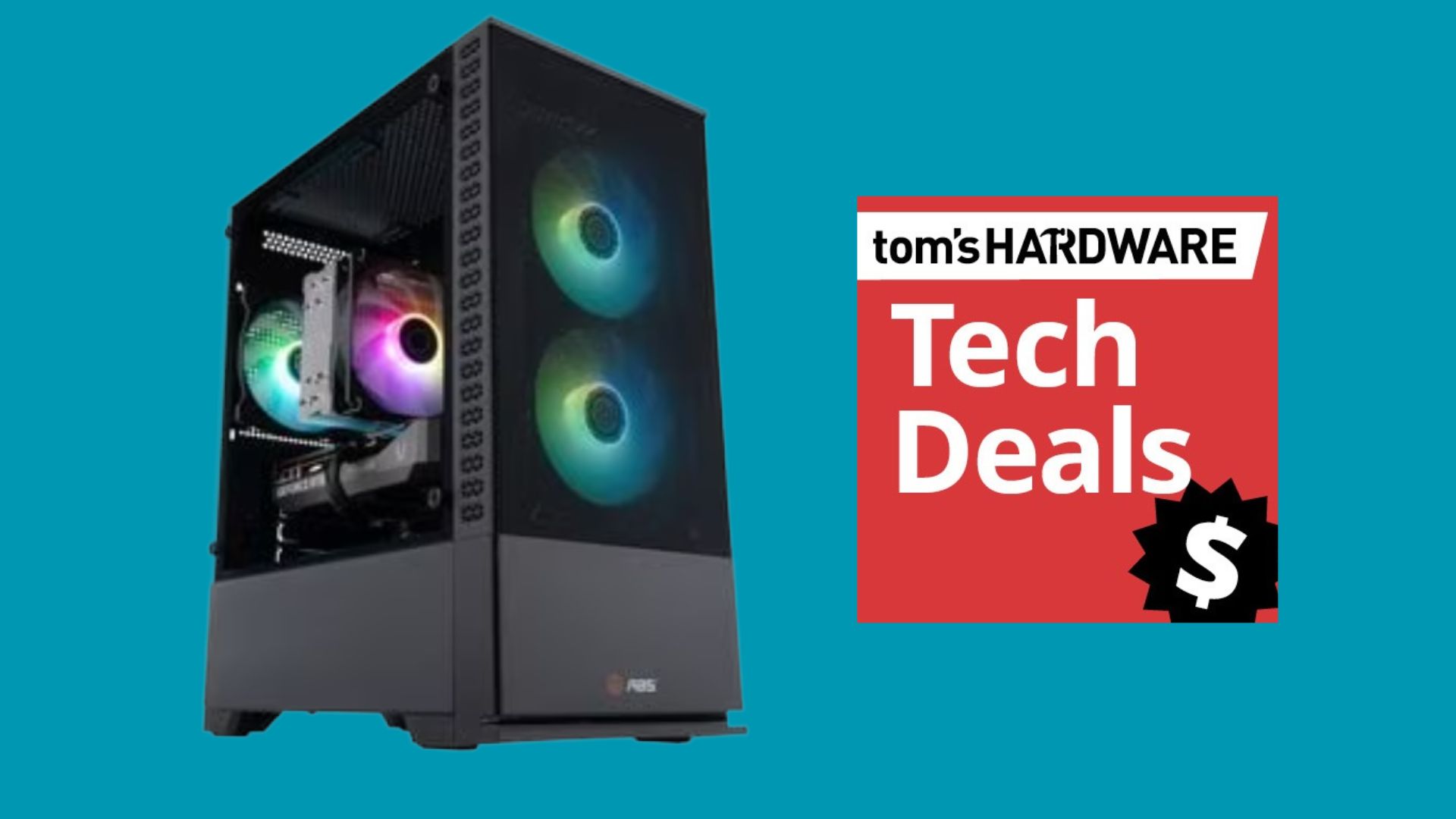 Tech Deals Cover image featuring an ABS Cyclone Aqua gaming PC. 