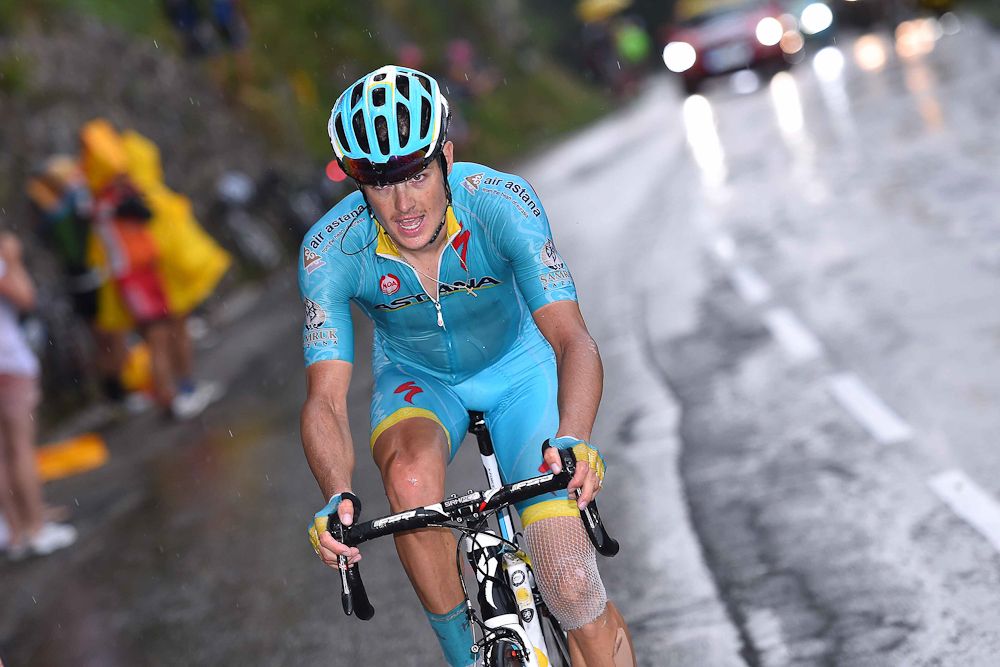 Jakob Fuglsang on the attack during stage 12.