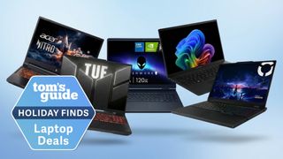 Collage of five laptops on sale