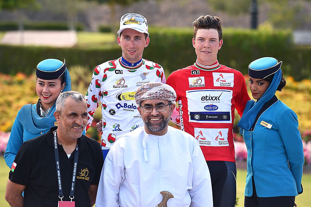 The stage 1 podium in Oman.