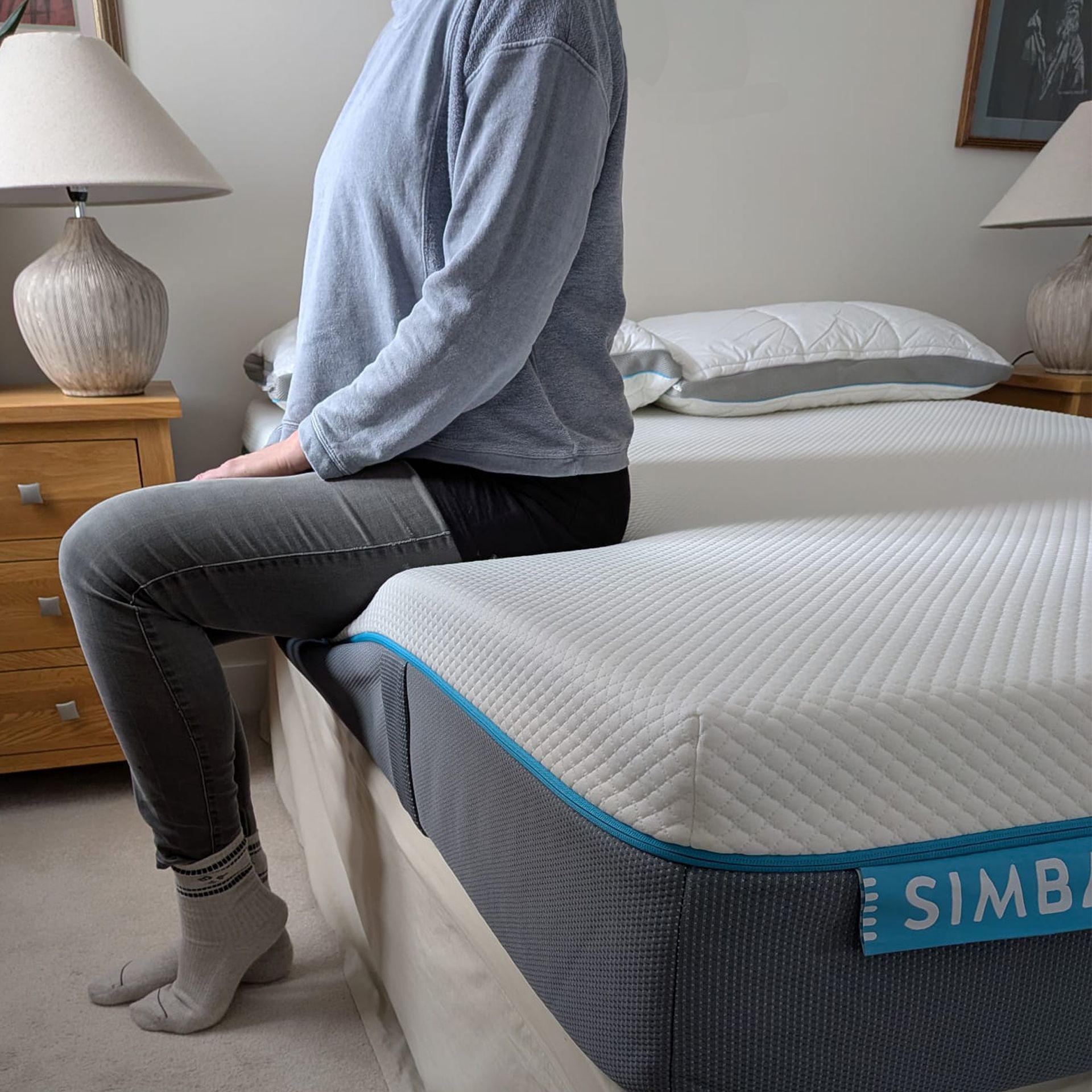 The Simba Hybrid mattress being tested at home in a bedroom