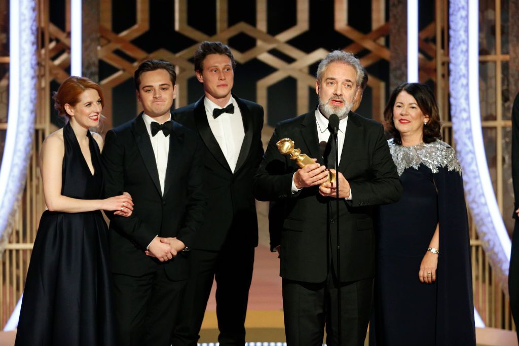 Sam Mendes and the cast of &amp;quot;1917.&amp;quot;