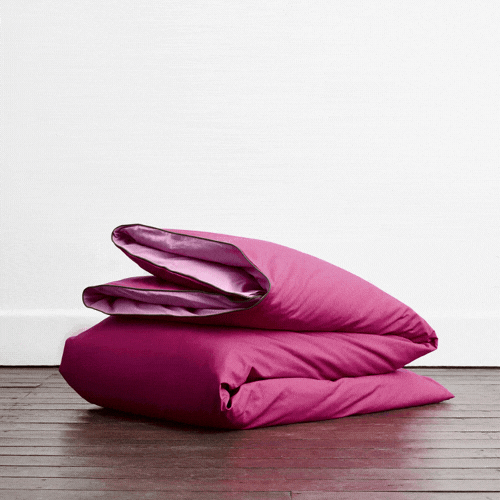 Bed Threads, Berry, Bubblegum & Moss Piped 100% Organic Cotton Duvet Cover