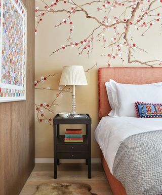Bedroom accent wall ideas with wall decal