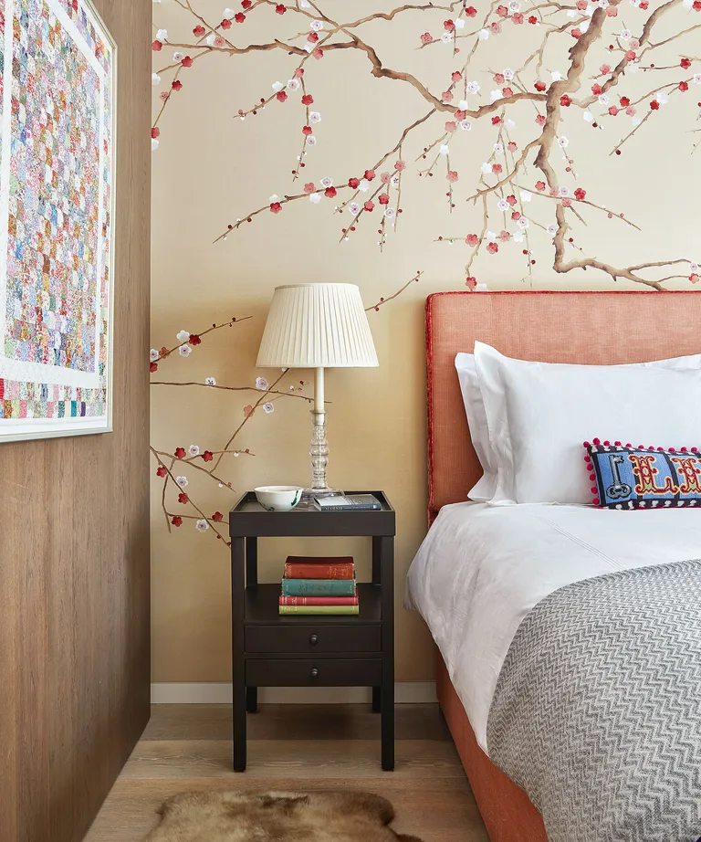Bedroom accent wall ideas with wall decal