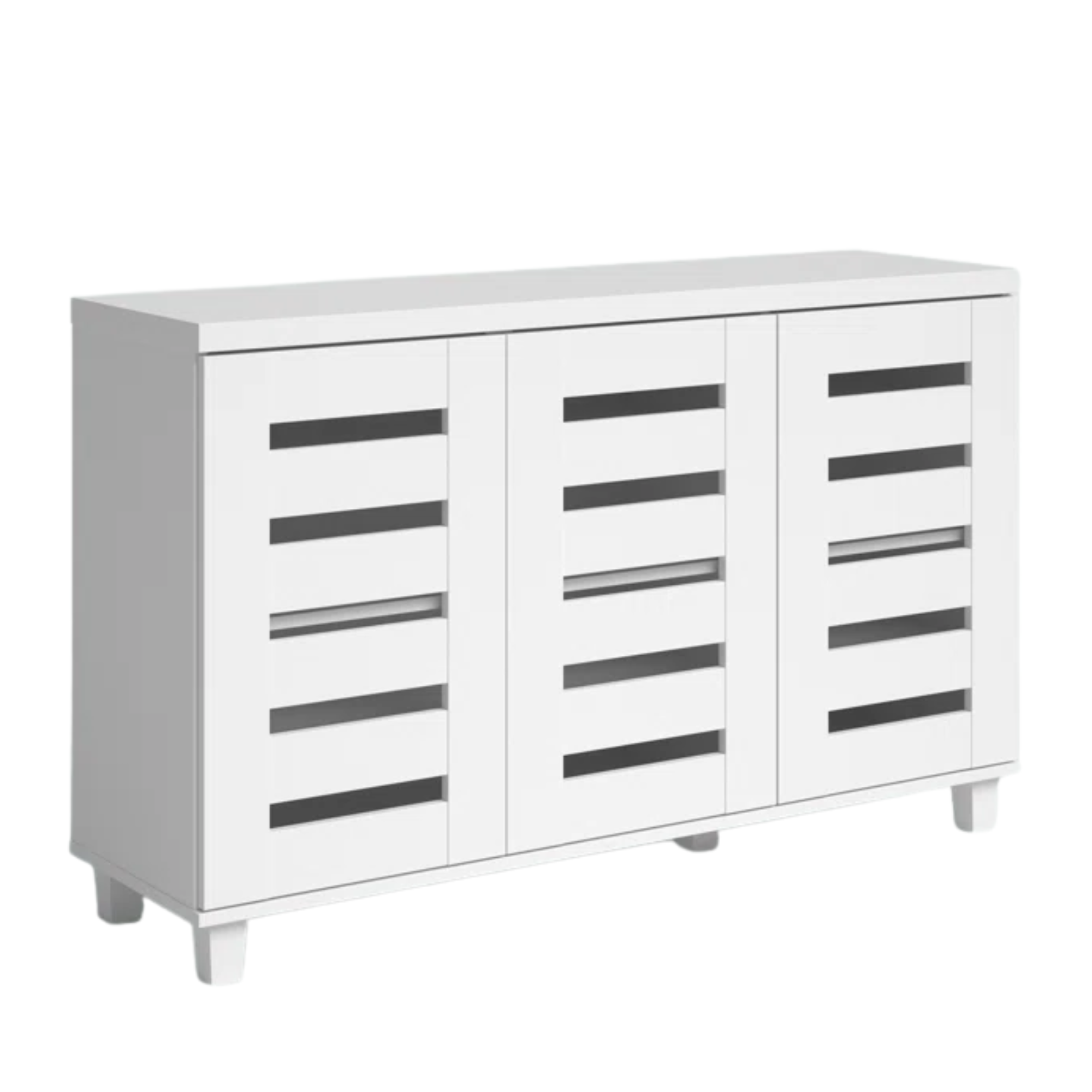 a white shoe storage cabinet 
