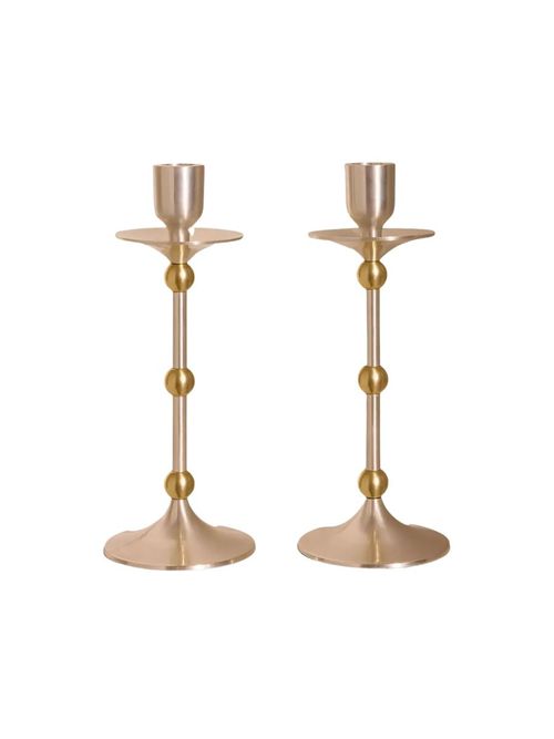Cilia Set of Two Metal Candlesticks