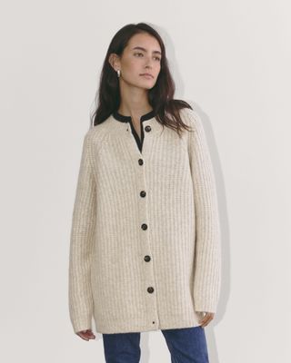 The Fisherman Cardigan in Cloud