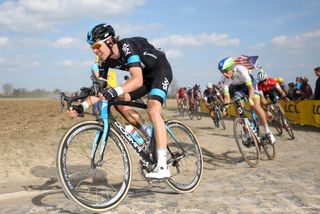 Luke Rowe in the 2015 Paris-Roubaix (Watson)