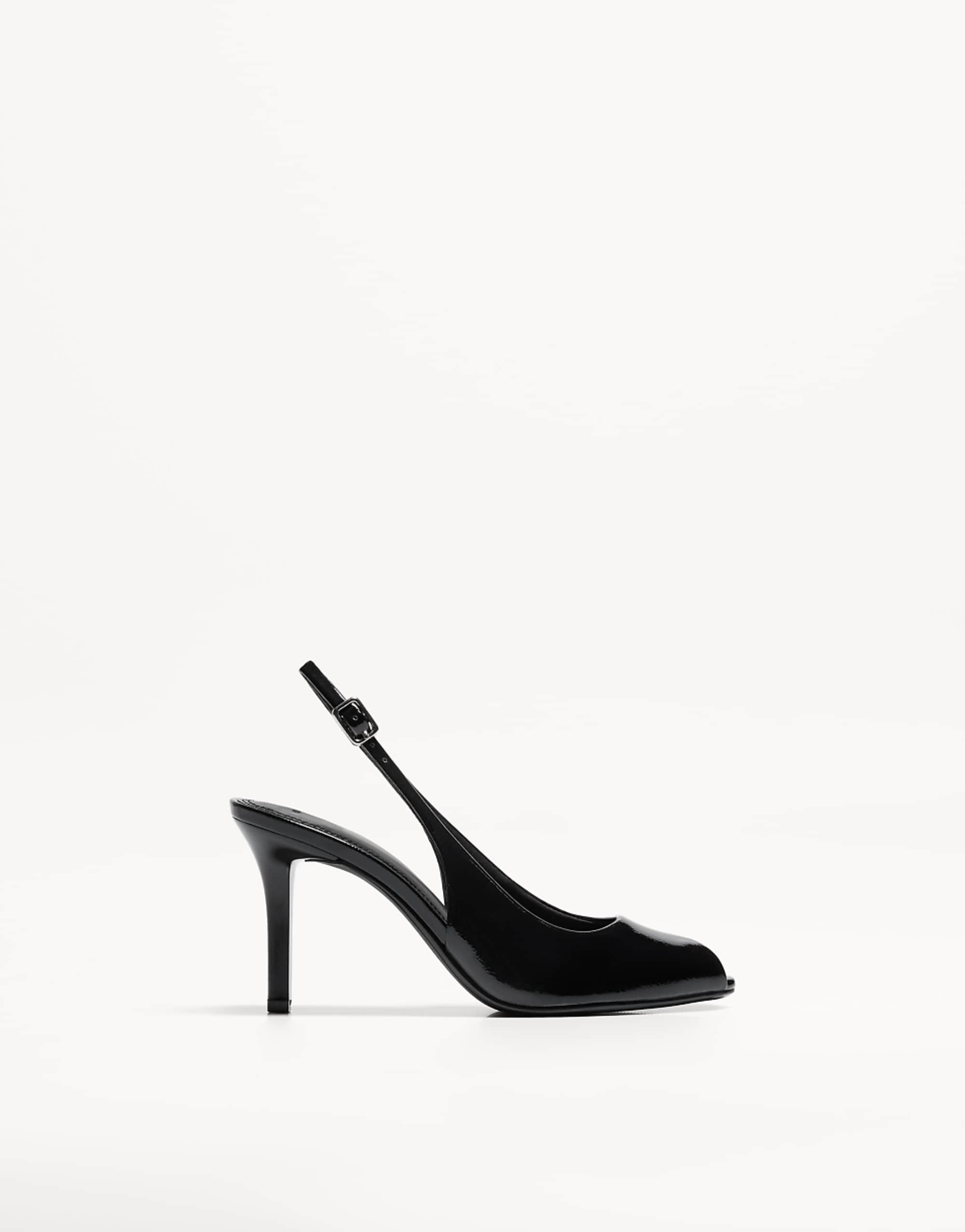 Bershka High Heel Sandals With Opening in Black