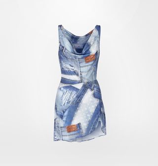 Denim Print Dress