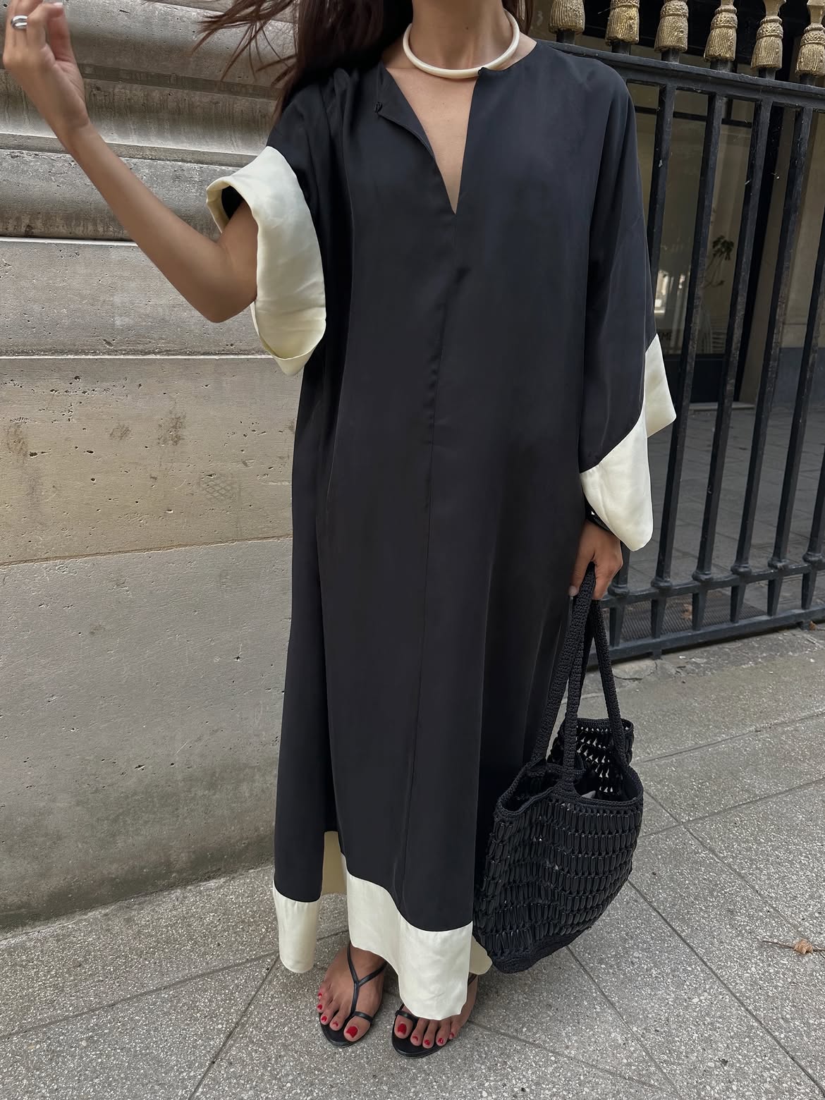 Woman in Paris wearing a summer outfit.