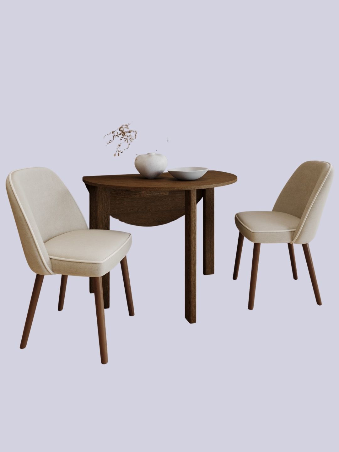 Nell, Small Walnut Drop Leaf Extendable Dining Table Set