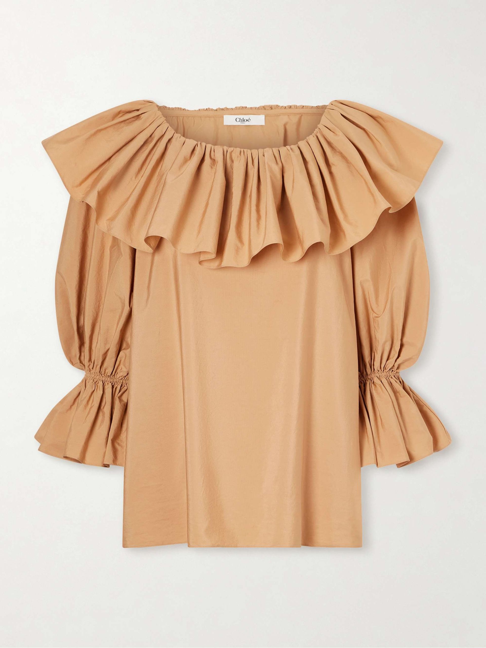 Ruffled Cotton-Poplin Top