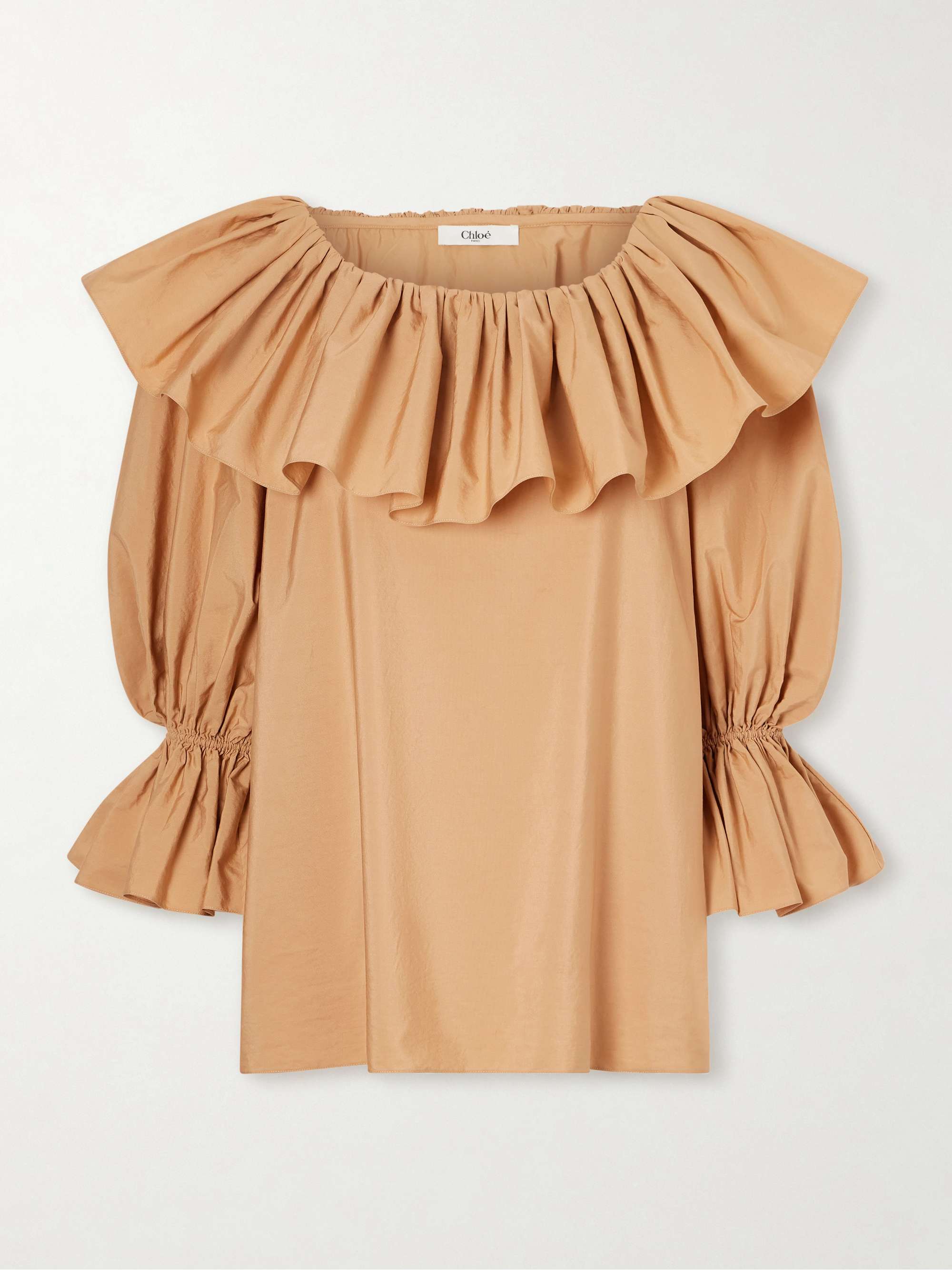 Ruffled Cotton-Poplin Top