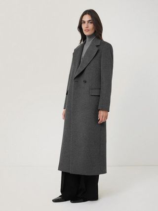 Wool Maxi City Coat | Charcoal