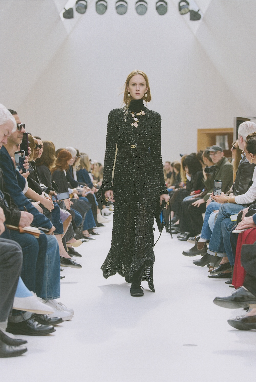 a model on the celine runway