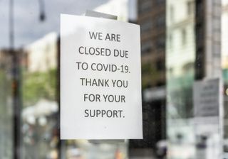 shop closed due to lockdown UK sign