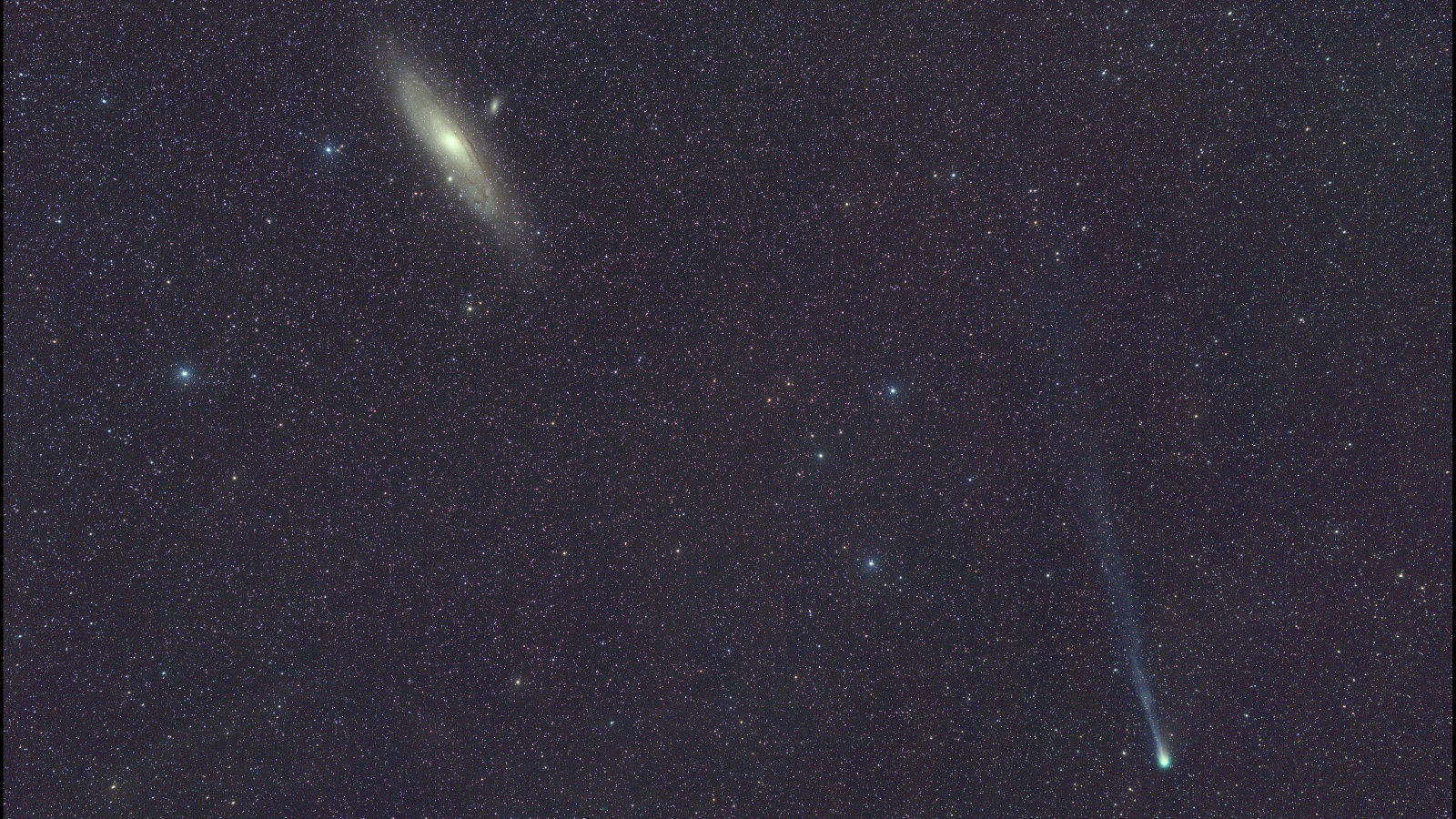 The Andromeda agalxy next to Comet 12p/Pons-Brooks
